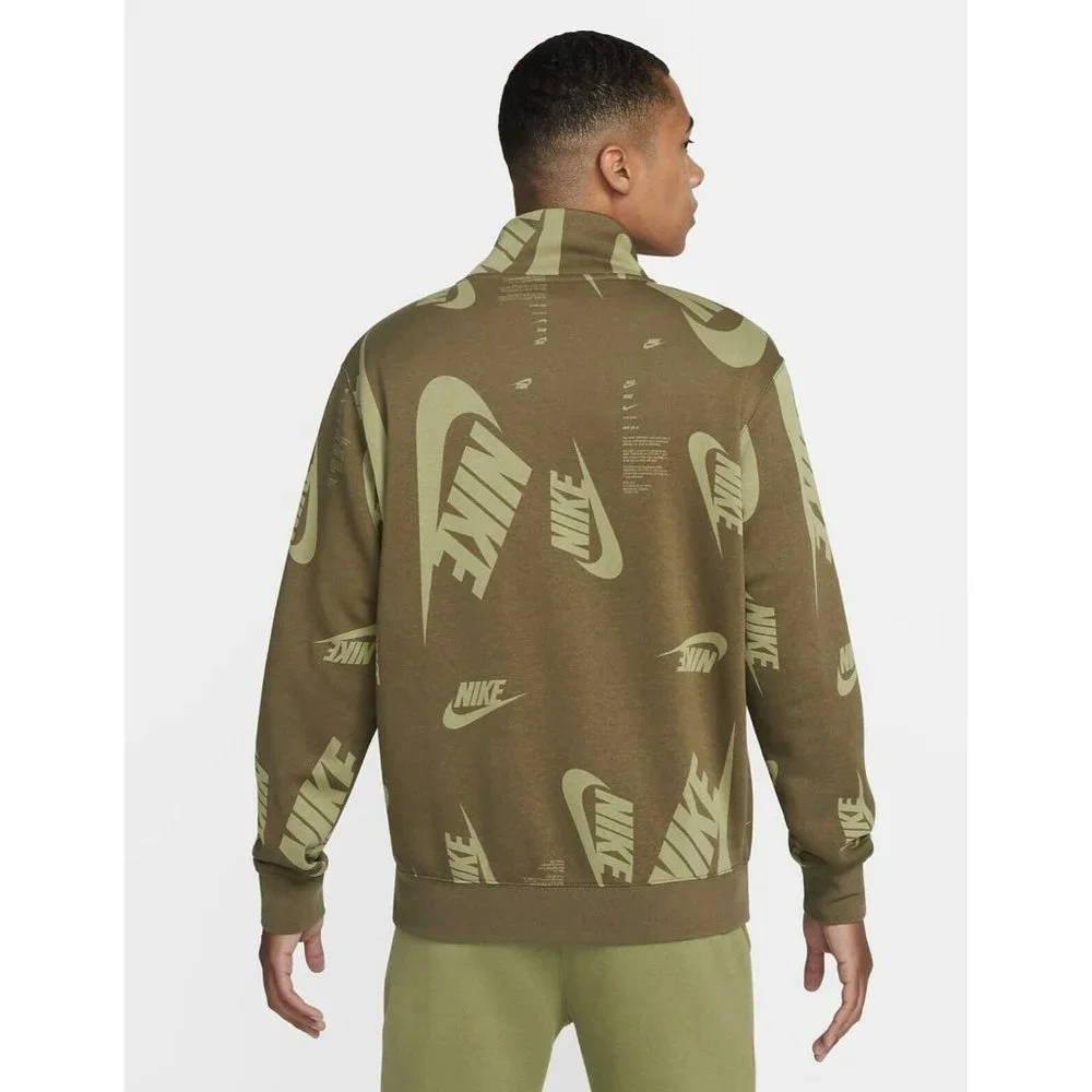 Nike Club Fleece Men's 1/4-Zip Top Medium Olive Green Size XLarge DQ5155 - Picture 2 of 4